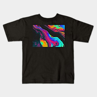 Colorful Rainbow Liquid Swirl Pattern #2 Kids T-Shirt